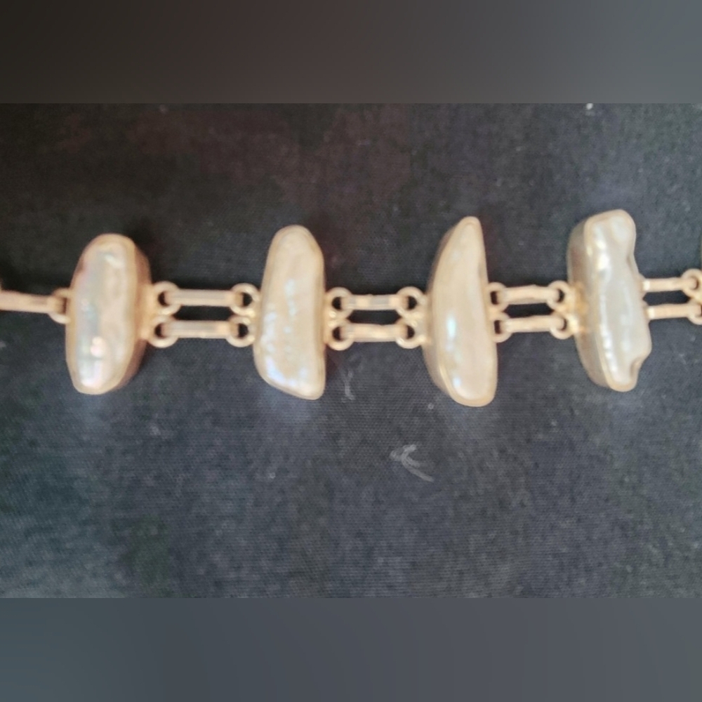 New Pearl & Sterling Silver Adjustable Bracelet